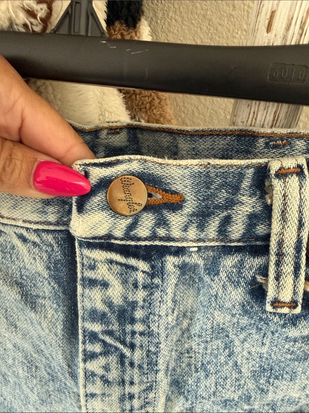 Wrangler Acid Wash Blue Denim Jean Shorts - Picture 3 of 8